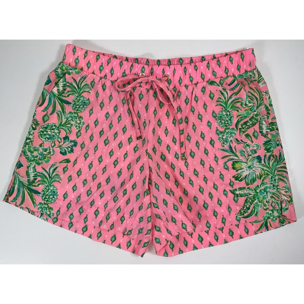 NWOT Women's Lilly Pulitzer Katia‎ Shorts Oh Diamond Girl Pink Elastic Waist XS